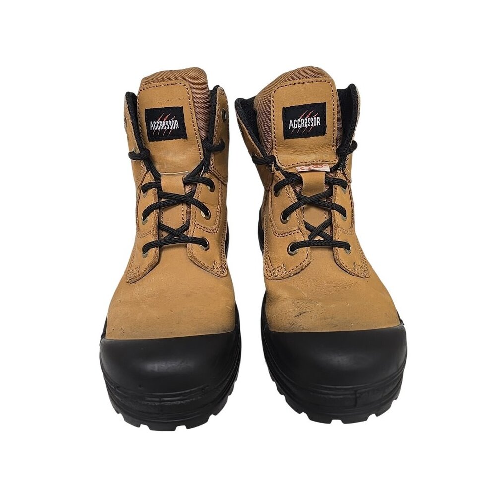 Aggressor Mens 6" Lynx II Steel Toe Steel Plate Work Boots 6500 Wheat Size 7.5M - Picture 7 of 8